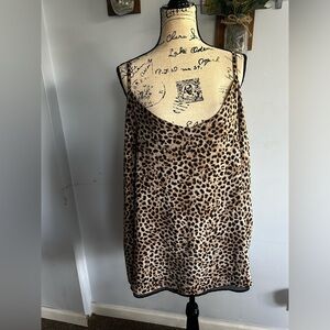 Torrid tank tunic top animal print chiffon lined lightweight adjustable strap